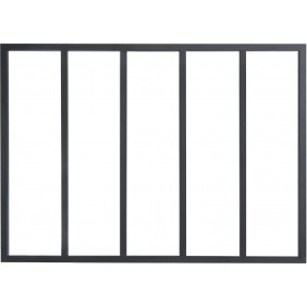 Verrière intérieure 5 carreaux 108 x 153,2 cm noir - vitrage inclus Kit Atelier