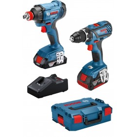 Perceuse-visseuse GSR 18V-28 + Visseuse à chocs GDX 18V-180 + 2 batteries 4Ah+ Chargeur BOSCH
