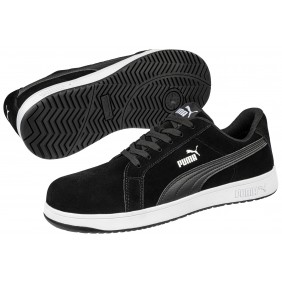 Chaussures basses de sécurité ICONIC SUEDE - S1PL ESD - noir et blanc PUMA