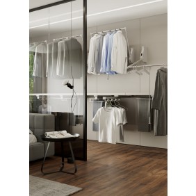 Porte-cintres coulissant sous tablette 405 - gris aluminium AMBOS