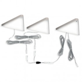 Kit de 3 spots LED 5W triangulaire en applique 3000K - KEY-T L&S LIGHT