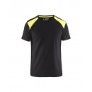 T-shirt de travail bicolore 100% coton 3379 - noir et jaune fluo BLAKLADER