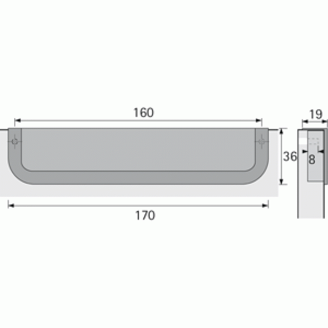 oignée cuvette Athena à encastrer - Zinc
