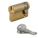 Demi cylindre HG6 en laiton poli 35 x 10 mm ouvrable La Poste + 3 clés FTH THIRARD
