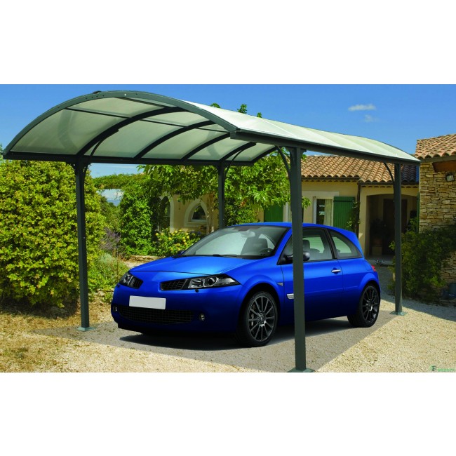 Carport aluminium pour 1 voiture - 3 x 4,8 m - CAR3048ALRP HABRITA