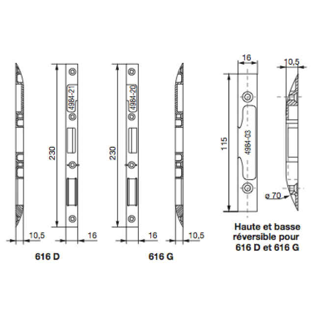 Gâches pour serrures 10515.png VACHETTE