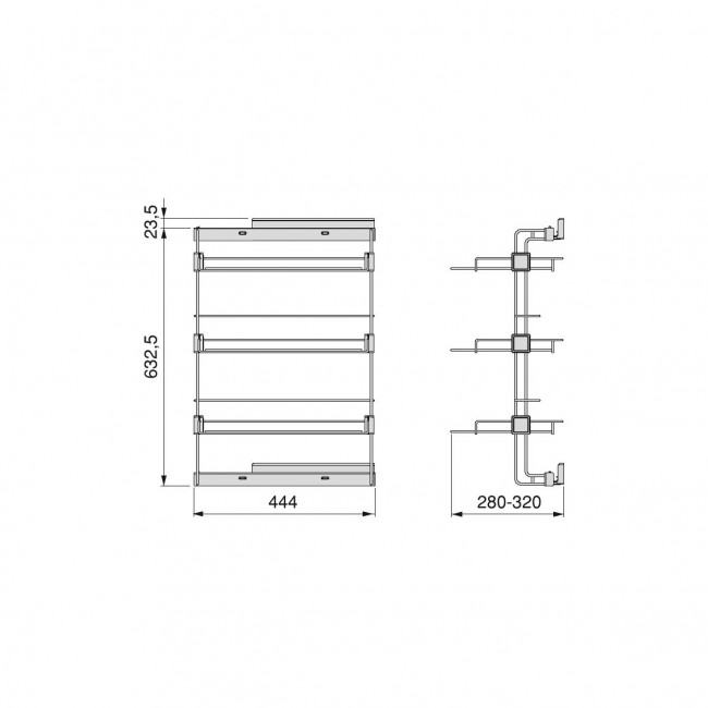 Schéma - Porte-chaussures - coulissant latéral droit - Hack - Bricozor.jpeg EMUCA