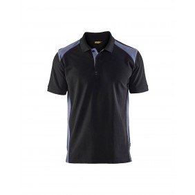 Polo de travail en coton piqué 3324 - noir et gris clair BLAKLADER