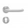 Poignées de porte sur rosaces rondes série ER 27 Crète - inox satiné
