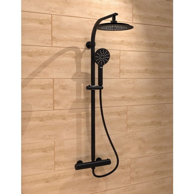 Colonne de douche - mitigeur Thermostatique - Noir Mat - Madura Fresh 5.jpg SCHÜTTE