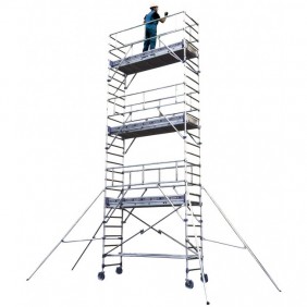 Echafaudage roulant aluminium Totem 2 Line 250 - Hauteur de travail 8,85m TUBESCA