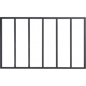 Verrière intérieure 6 carreaux 108 x 183,2 cm noir - vitrage inclus Kit Atelier