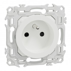 Prise 2P+T rénovation à puits - 4 bornes auto par pôle - Odace II SCHNEIDER