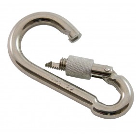 Mousqueton de sécurité avec molette de verrouillage acier zingué Ø10mm PRAMAC