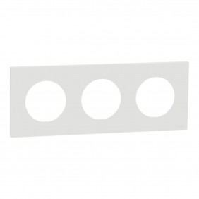Plaque de finition 3 postes blanc craie - Odace II SCHNEIDER
