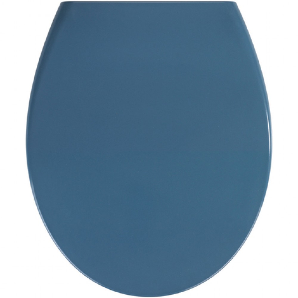 WENKO Abattant WC avec frein de chute Samos, abattant WC clipsable avec  fixation inox, duroplast, 37,5x44,5 cm, bleu ardoise