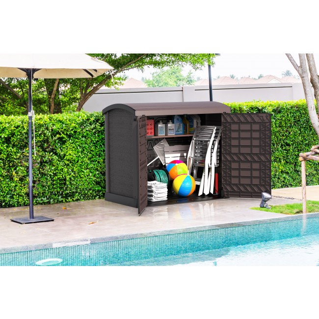 1200L Storeaway Shed Arc Bg- Brown.jpg DURAMAX