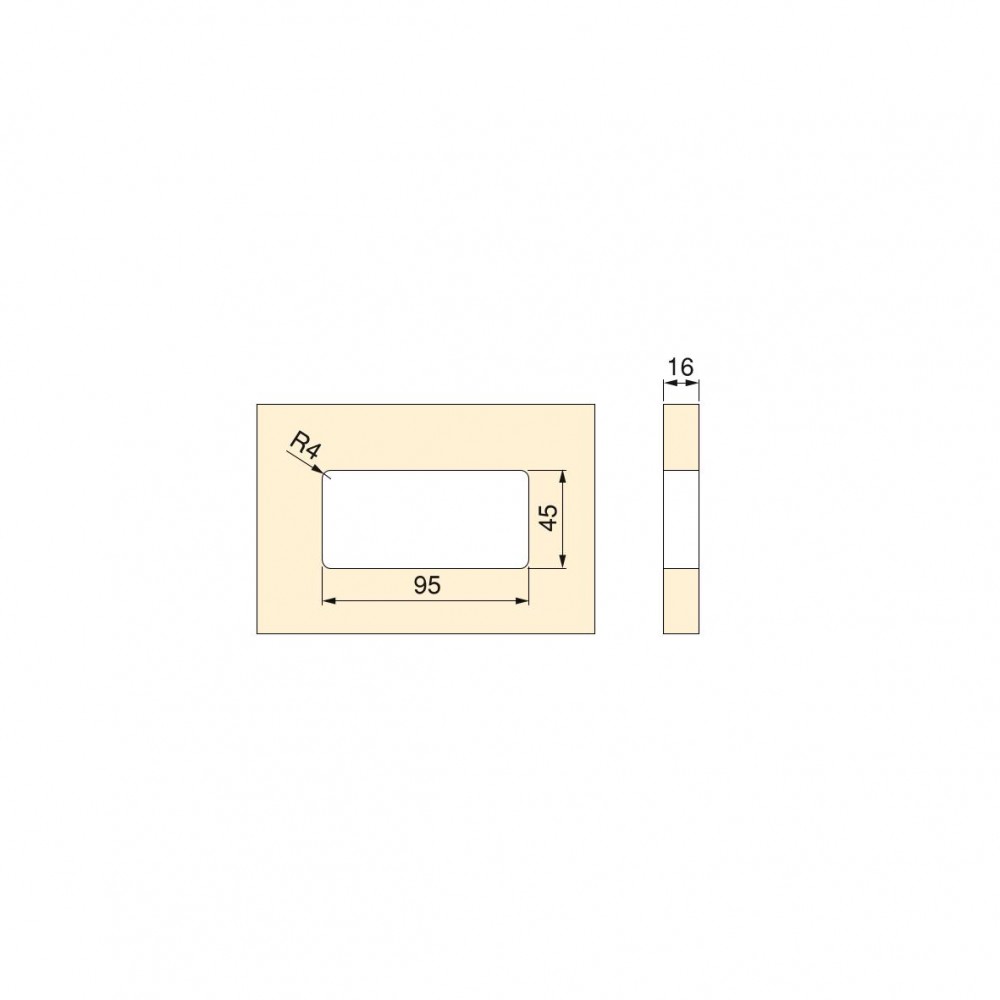 Passe-câble rectangulaire - bureau - encastré - lot de 5 - Plasquare 1