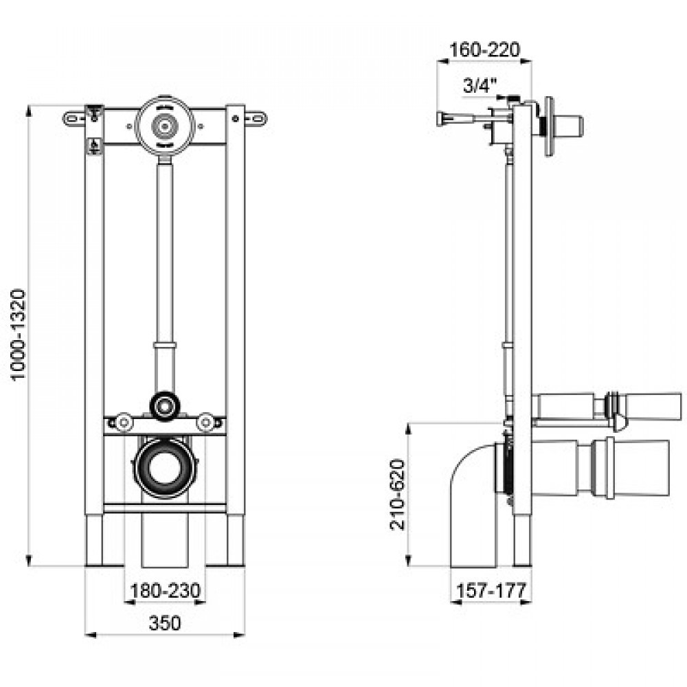 B ti support Pour WC En Applique Tempofix 3 Avec Robinet Tempoflux 2 