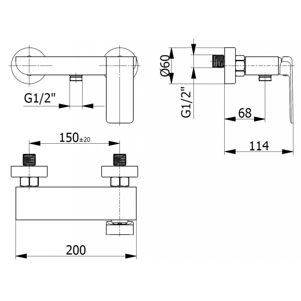 Mitigeur de douche carré MOVE SARODIS Bricozor