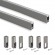 2 rails de penderie Luxe avec supports - aluminium - titane