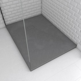 Receveur de douche 120x90cm effet pierre - ardoise gris - Stone 2 AURLANE