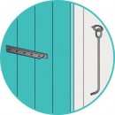 Crochet à crémaillère en acier noir 1 TORBEL