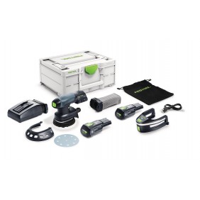 Ponceuse excentrique 18V - 125 mm + 2 batteries 3Ah et chargeur - ETSC 125 3,0 I-Plus FESTOOL