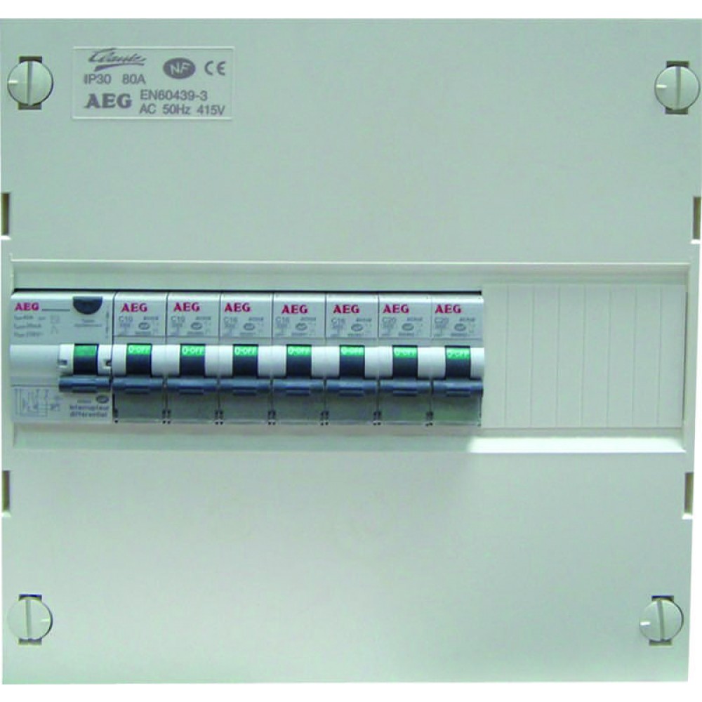 Coffret électrique pré-équipé 1 rangée 13 modules blanc 