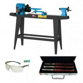 Pack tour à bois 450W - 850mm - TAB085 + coffret de gouges et lunettes OFFERTS LEMAN
