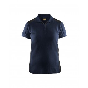Polo de travail femme en coton 3390 - bleu marine foncé et noir BLAKLADER