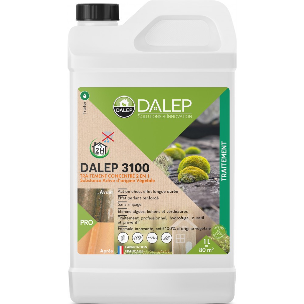DALEP Antimousse BATIMOUSTE PE-130 030 – Bidon De 30 Litres, Préventif Et Curatif Pour Terrasses Et Murs