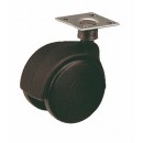 Roulette de meuble Twiny avec chape en plastique noir GUITEL