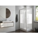 Cabine de douche 100x80 cm à porte coulissante - verre sérigraphié - Izibox 2 LEDA