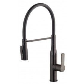 Mitigeur de cuisine avec douchette extractible - noir mat - Loonix PAINI