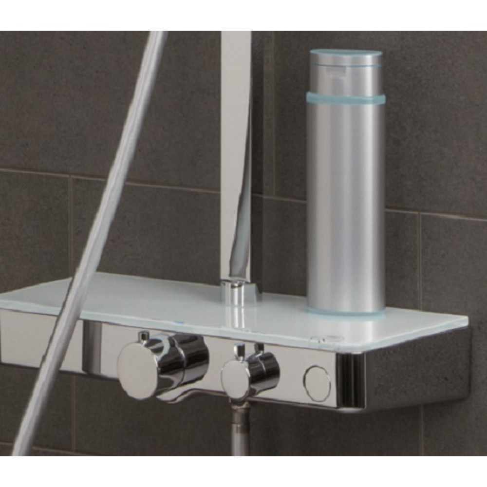 SCHÜTTE Ocean 60535 Mitigeur de douche thermostatique avec étagère en verre  de sécurité Blanc : : Bricolage