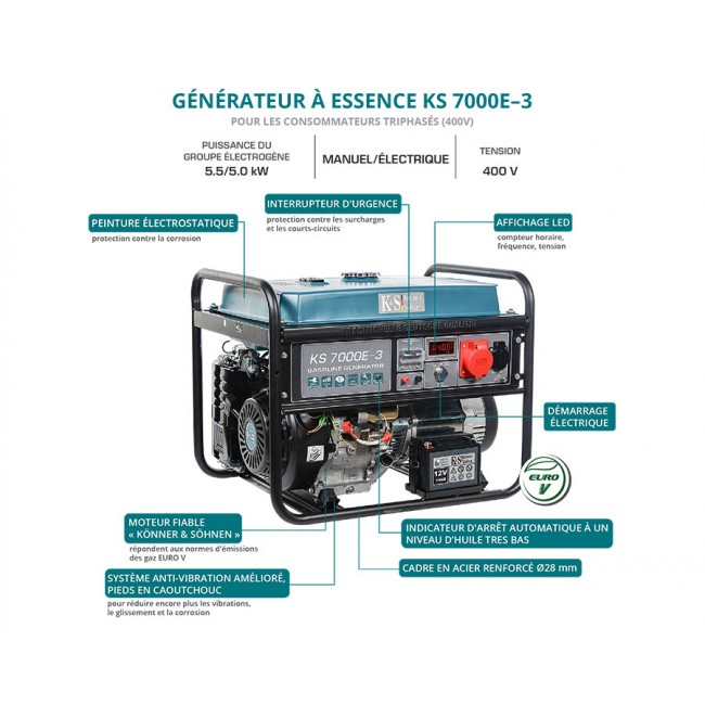 Groupe électrogène à essence - démarrage électrique - 5,5 kW - 400V - Bricozor 7.jpg KONNER & SOHNEN