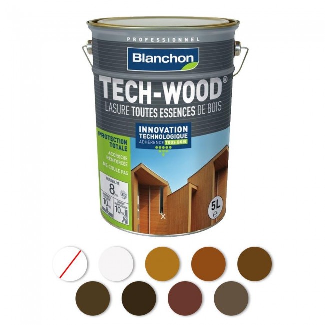 Lasure - acrylique polyuréthane - satiné - anti-UV - Tech-Wood BLANCHON