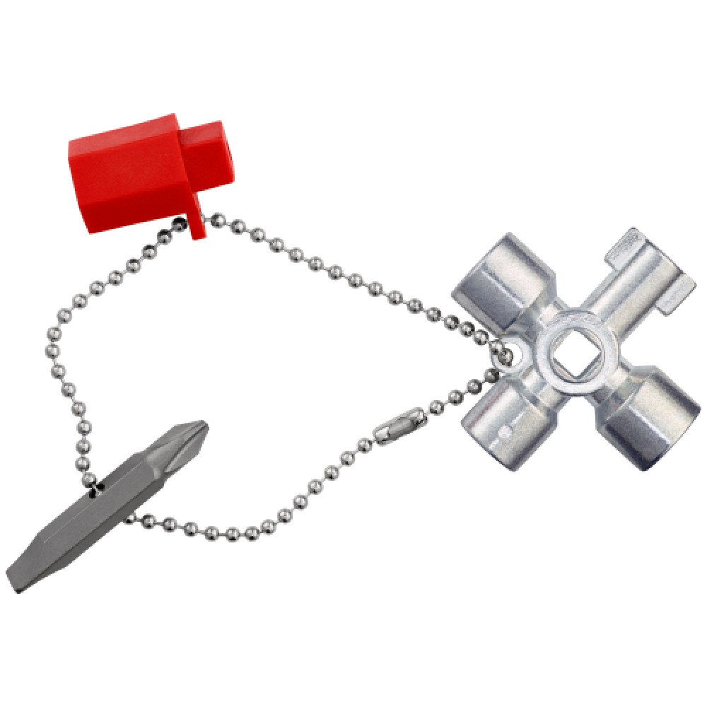 Clé Universelle Knipex Construction - 9 Empreintes - Pour Armoires Fermetures Standard - 90mm