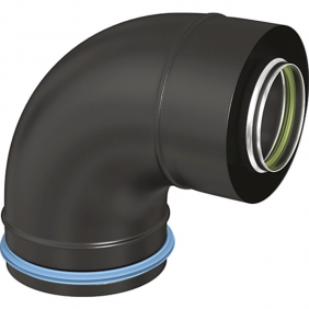 Coude à 87° pour poêle à granulés étanche - diamètre 80x125 TEN