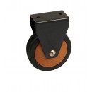 Roulette de meuble fixe - chape acier noir - galet bois AVL