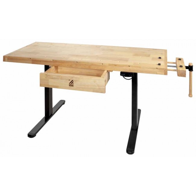 Etabli bois professionnel - hauteur réglable électroniquement 765 à 1220 mm - Bricozor 1.jpg HOLZMANN