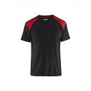 T-shirt de travail bicolore 100% coton 3379 - noir et rouge BLAKLADER