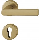 Béquilles doubles en laiton satiné sur rosaces rondes Los Angeles HOPPE