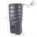 Schéma - Récupérateur d'eau gris anthracite + kit collecteur - 350 litres  - Recup'O gris anthracite - Bricozor.jpeg EDA PLASTIQUES