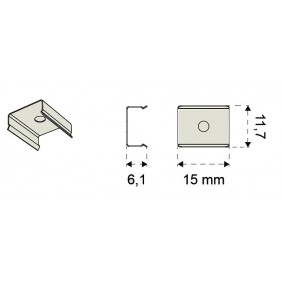 Kit de 6 clips de fixation avec vis pour profilés Lite Track L&S LIGHT