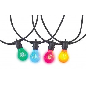 Guirlande LED guinguette - 12 ampoules couleurs - 12 m - ToLEDo Retro Chroma SYLVANIA