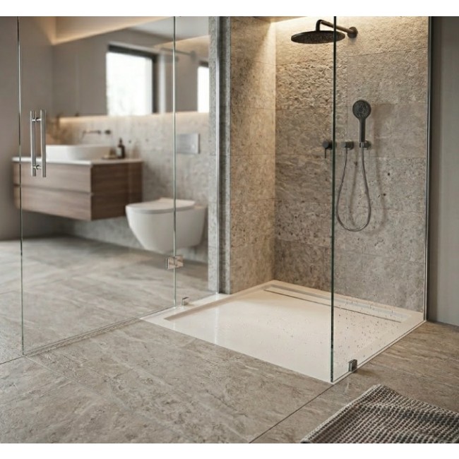 Receveur de douche extra plat blanc avec caniveau - Pure 2.jpeg AURLANE