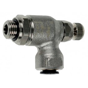 Régleur de débit métal à l'échappement à vis extérieure filetage BSPP cylindrique 7100 PARKER LEGRIS