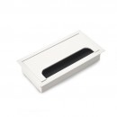 Passe-câbles de table rectangulaire à encastrer Quadrum - blanc EMUCA
